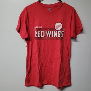 NHL Detroit Red Wings Mens Red Graphic T-Shirt Large Hockey Fan Apparel